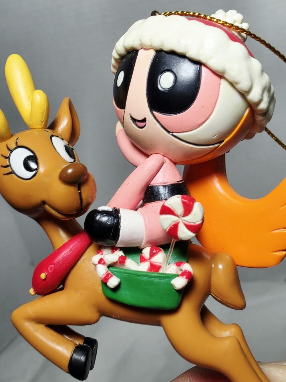 Powerpuff Girls Christmas Ornament Blossom Riding Reindeer Cartoon Network 2002